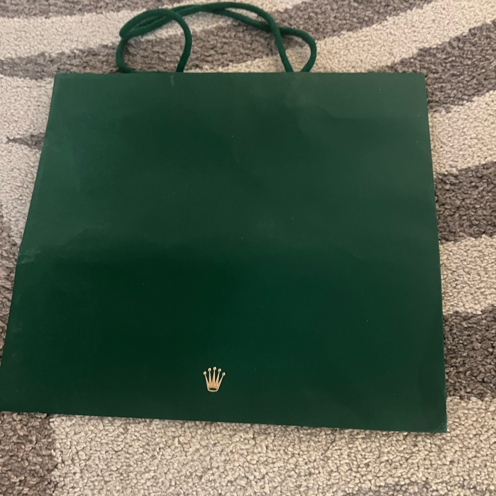 Green Shopping Bag With Gold Logo Green Shopping Bag With Gold Logo